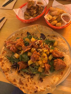 Lychee vegan pork Chinese pancake at Belly Worship in Auckland