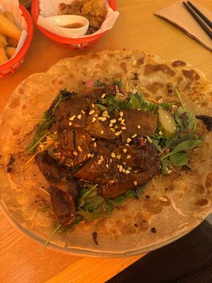 Vegan duck Chinese pancake at Belly Worship in Auckland