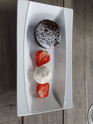 Vegan dessert at Peak Beer in Sourbrodt