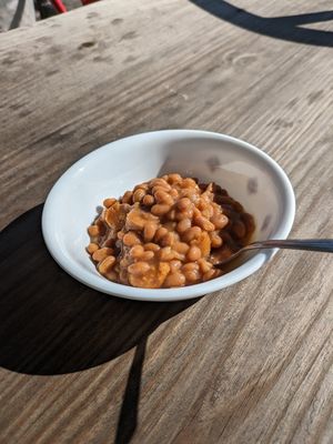 Frank's and beans at Vida's Plant Based Butcher in Columbus