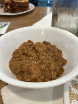 Frank and beans  at Vida's Plant Based Butcher in Columbus