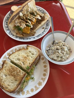 The California, the Philly Cheesesteak, and Chickpea Saladd  at Vida's Plant Based Butcher in Columbus