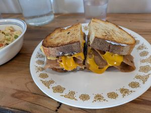 Hot ham and cheese at Vida's Plant Based Butcher in Columbus