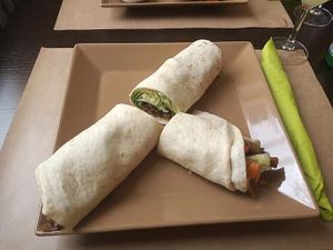 Vegan gyros wrap at GeoTea in Lille