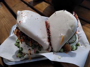 Bao buns - Korean on the left and Japanese on the right at YUZU Street Food in York