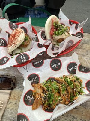 Bao buns and gyoza  at YUZU Street Food in York