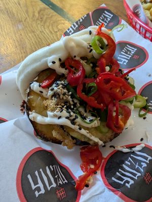 Aubergine bao at YUZU Street Food in York