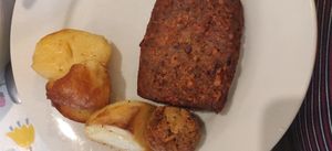 nut roast and roast potatoes at The Ugly Duckling in Dawlish