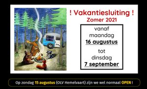 Vakantiesluiting 2021 at Yadoki Bar & Shop in Mortsel