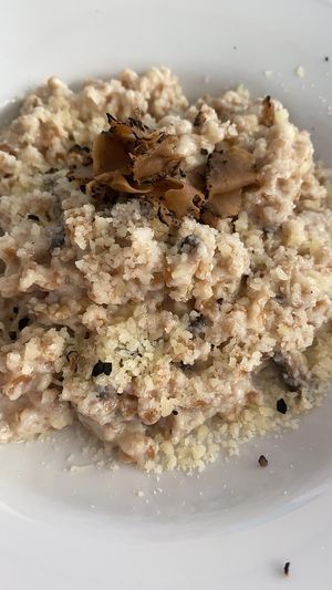 Spelt vegan risotto at Alma Verde in Rota