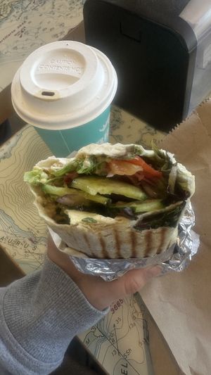 Veggie wrap (vegan friendly)  at Rhino Coffee House in Tofino