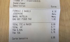 2 bagels for less than 9€ (1 savory & 1 sweet) at Bagelstein in Versailles