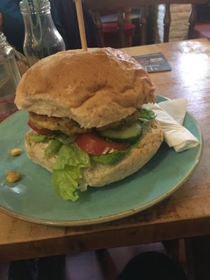 Vegan burger. Excellent ! at The Flying Childers Inn in Matlock