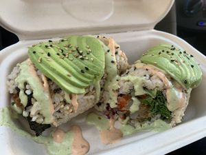 Krispy sushi burrito   at VegainzLA - La Brea in Inglewood