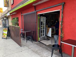 Cafe Seating outside  at VegainzLA - La Brea in Inglewood