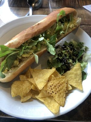 Eggless Mayo baguette at Baobab in Banff