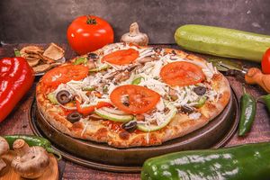 Vegan with Nature Delishu and vegetables. at Pizza Box in Sofia