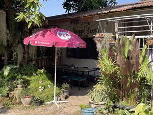 From outside  at Veggie Lover Cafe in Vientiane