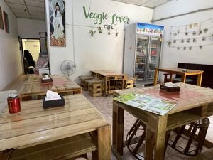 Inside  at Veggie Lover Cafe in Vientiane