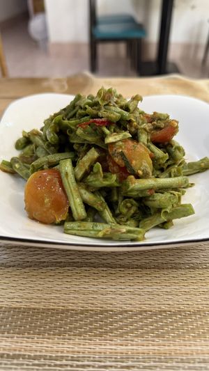 Long bran spicy salad #Veganuary at Veggie Lover Cafe in Vientiane