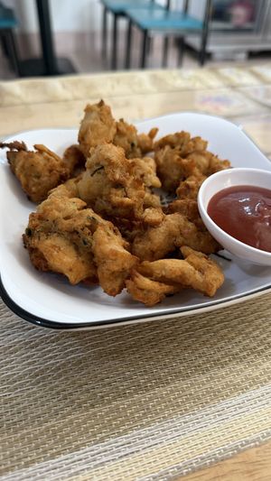 Deep fried “beef” with spices paste #Veganuary at Veggie Lover Cafe in Vientiane