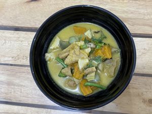 Green curry  at Veggie Lover Cafe in Vientiane