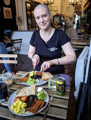 Full vegan breakfast. at Time2Chill in North London