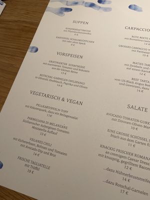 Extract menu at Das Glöck'l in Sylt