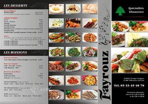 Menu 2 at Restaurant Fayrouz in Villeneuve-sur-lot