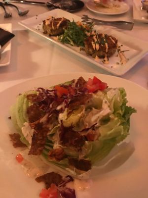 Wedge salad with rice paper “bacon”.
“Crab Cakes” at Kres Chophouse in Orlando