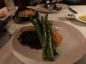 “Beef Wellington” was a lot of mushroom, and dense/ salty  at Kres Chophouse in Orlando