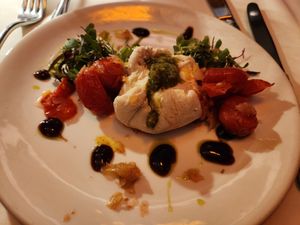 "Burrata" at Kres Chophouse in Orlando