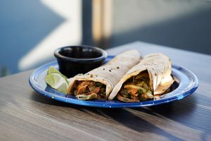 Arabian tacos style (soy based) at Version Vegana in San Andres Cholula