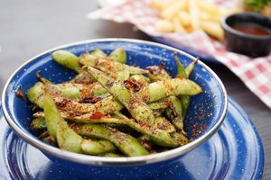 Edamames
Edamames with the special house sauce, garlic, lemon and touch of chilli. at Version Vegana in San Andres Cholula