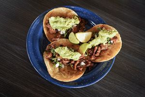"Los de siempre"
Seitan-based tacos (beef style) with guacamole, cilantro and onion! at Version Vegana in San Andres Cholula