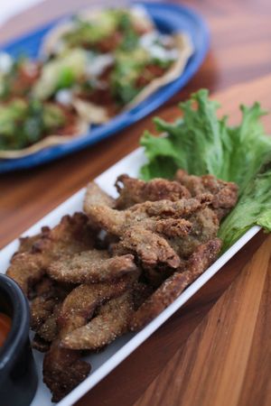 The Kentucky style mushrooms  at Version Vegana in San Andres Cholula