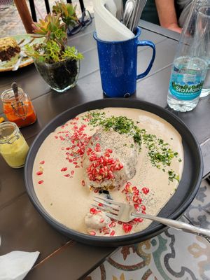 Chile en nogada vegana at Version Vegana in San Andres Cholula