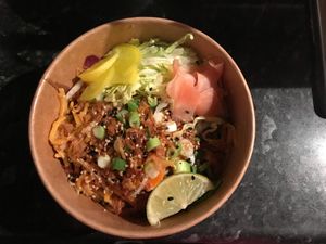 Szechuan noodles with Vegan Lamb at Karma Oriental in Harrow