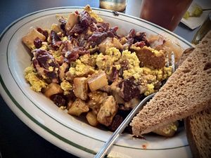 Corned Beet hash  at Wonderland in Milwaukee