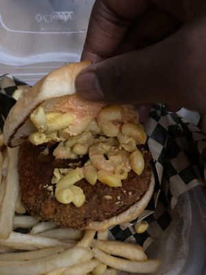 Mac & Chick Sando with not much Mac at Never Caged in Los Angeles