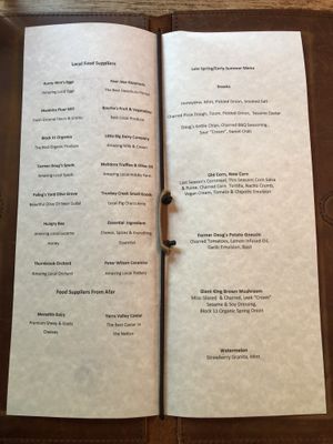 4 course degustation menu card  at Charred Kitchen & Bar in Orange