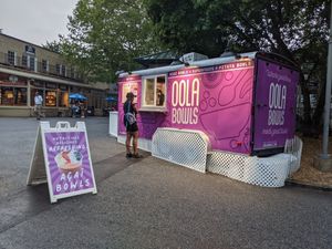 Located on Kissing Tower Hill next to The Great Bear roller coaster entrance! at Oola Bowls - The Boardwalk in Hershey