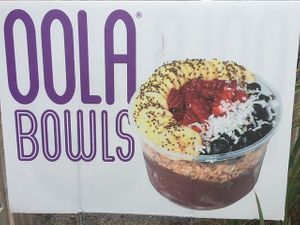 Sign at Oola Bowls - The Boardwalk in Hershey