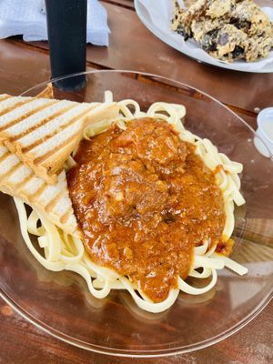 Vegan bolognese pasta!! Hearty meal!! at Bec and Geri's in Las Pinas