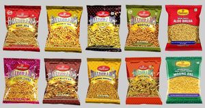 Extensive choices of Savouries from Haldiram and other well known brands at Asian Torg in Uppsala