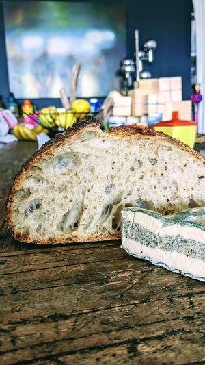 Vegan sourdough and Vegan cheese at L'imprimerie in Brooklyn