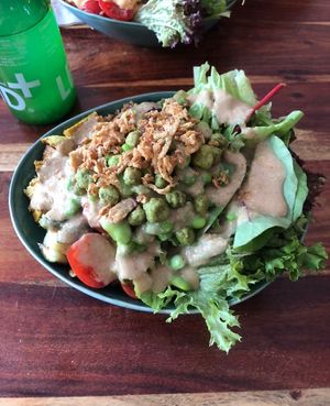 Edamame Tofu Bowl — very fresh and affordable!  at Kraut & Rüben in Koblenz