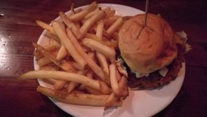 Hot n spicy burger at Bad Apple  in Vancouver