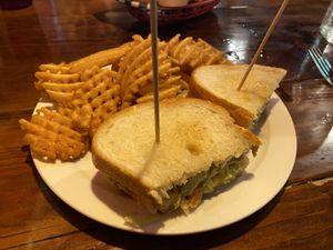 BLT and waffle fries   at Bad Apple  in Vancouver
