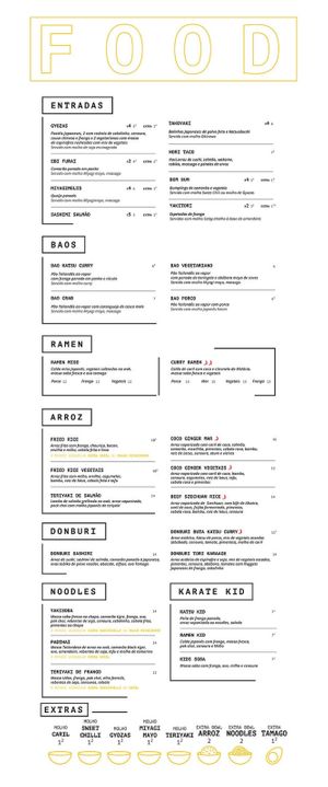 Food Menu at Miyagi in Seixal